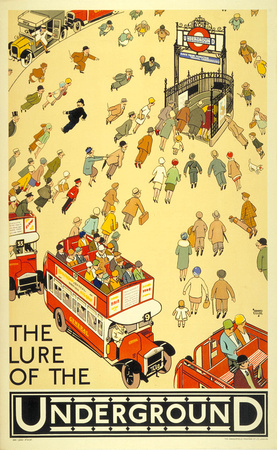 The Lure of the Underground-alfred leete-1927-London